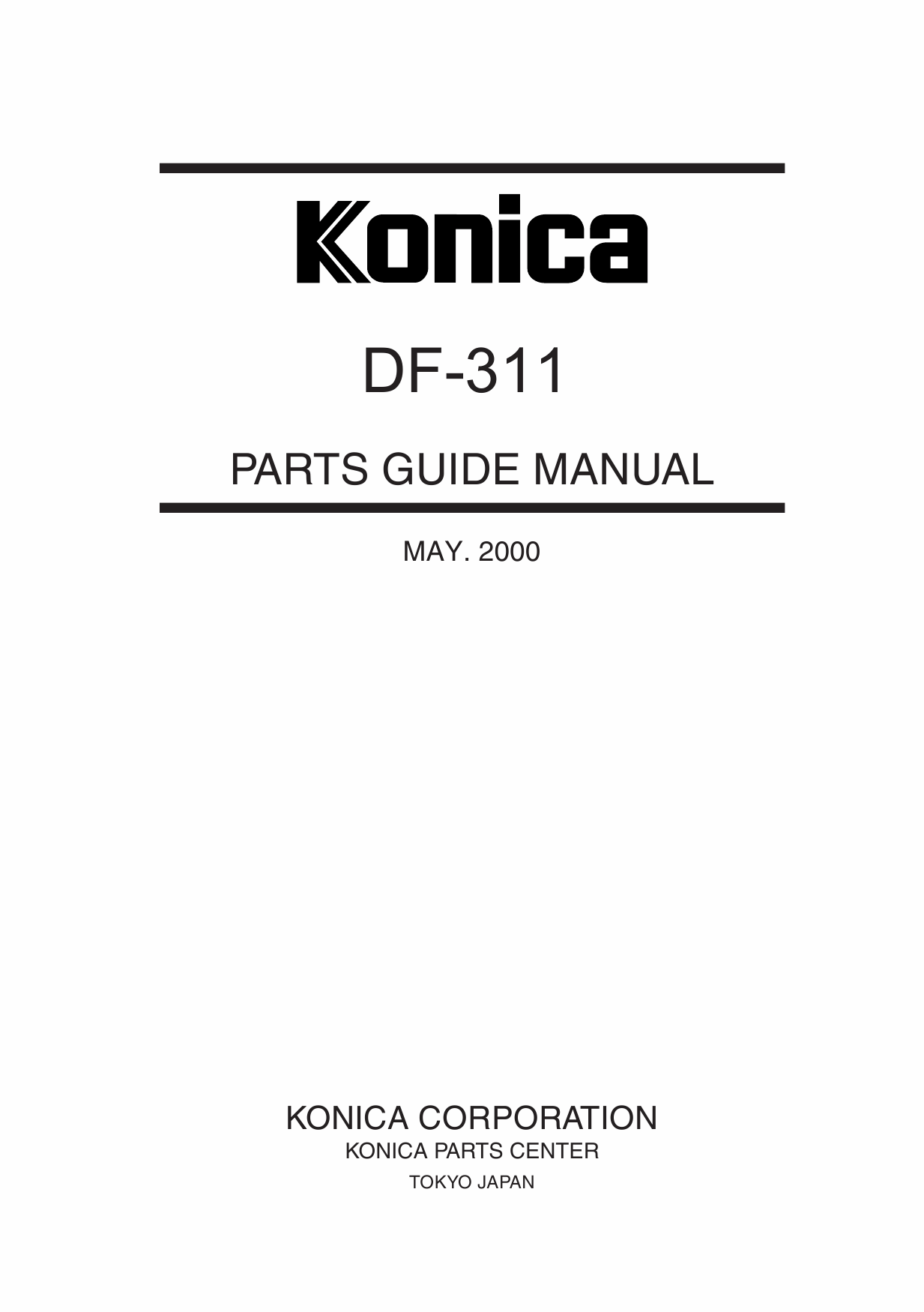 Konica-Minolta Options DF-311 Parts Manual-1